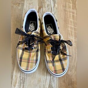 VANS Plaid Era Yellow & True White Women’s Shoes size 7